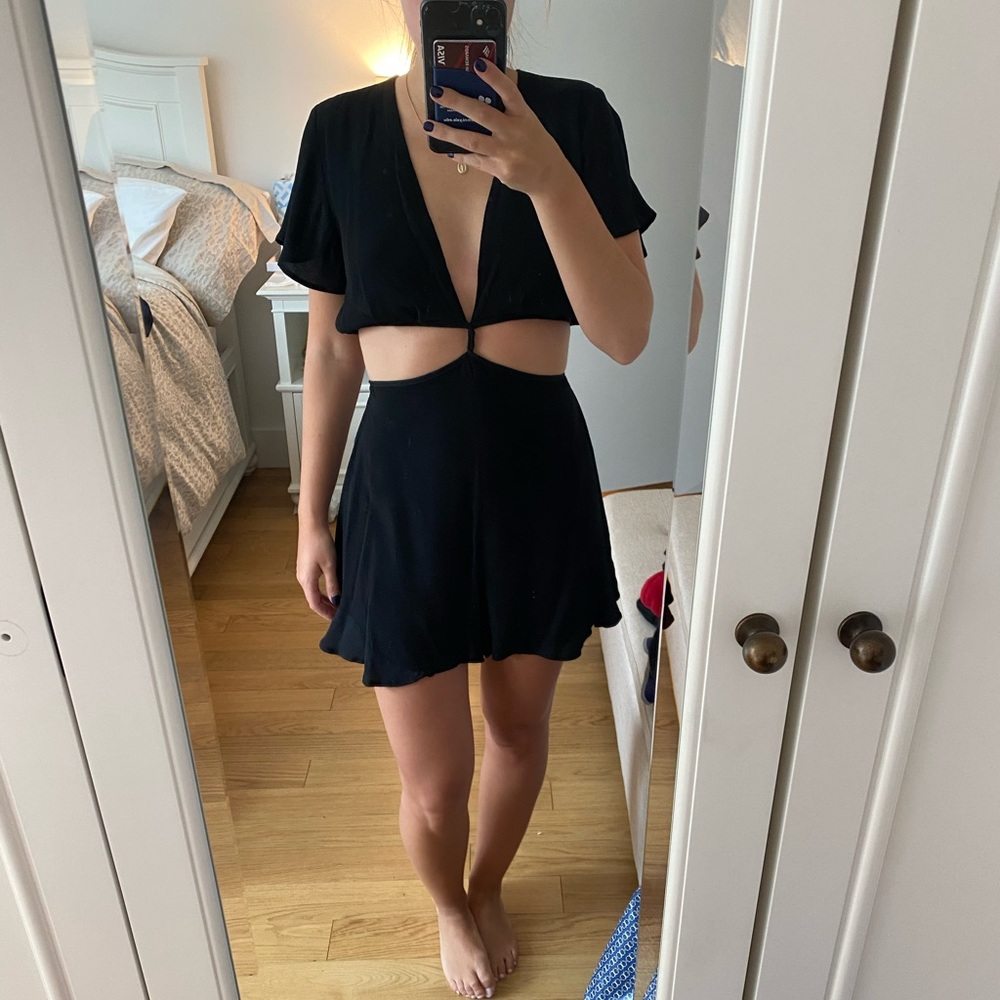 ASTR black cutout romper